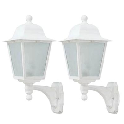 Kit 2 Arandelas Luminárias de Parede Lente Fosca Termoplástico Branco Clássico Soberana Dital