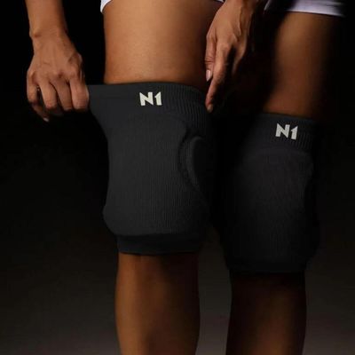 Joelheira Flyer Preto G Knit 3D Sem Costura Eva 12Mm Alta Proteção Impacto Conforto E Liberdade De Movimento Esportes