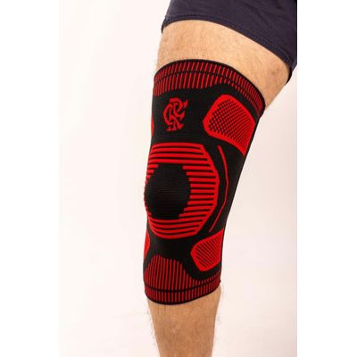 Joelheira Training Preto E Vermelho Gg Flamengo Knit 3D Comp