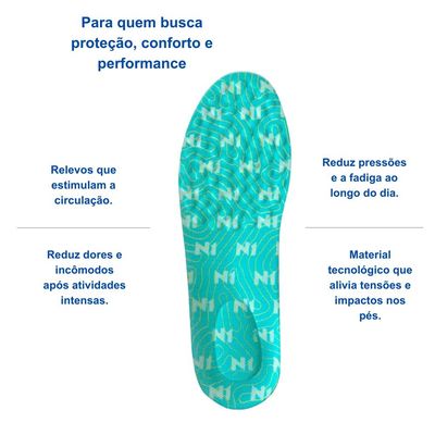 N1 Sport Par Palmilha Ortopédica Anatômica 41 42 Pisada Neut