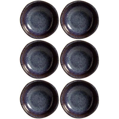 Kit de 6 Ramequins Molho Shoyu Sushi Stoneware Titanium 70ml