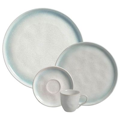 Jogo de Jantar 16 Peças Cerâmica Stoneware Porto Brasil Bio Mar Orgânico Mesa Posta 4 Pessoas