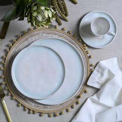 Jogo de Jantar 16 Peças Cerâmica Stoneware Porto Brasil Bio Mar Orgânico Mesa Posta 4 Pessoas