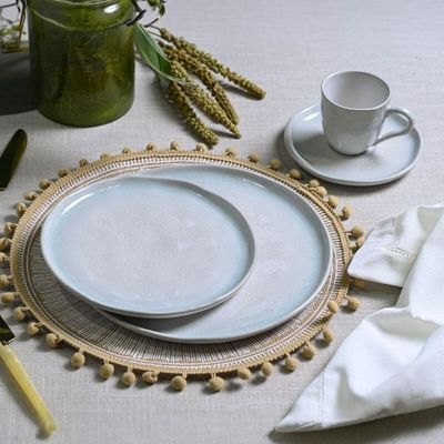 Jogo de Jantar 16 Peças Cerâmica Stoneware Porto Brasil Bio Mar Orgânico Mesa Posta 4 Pessoas