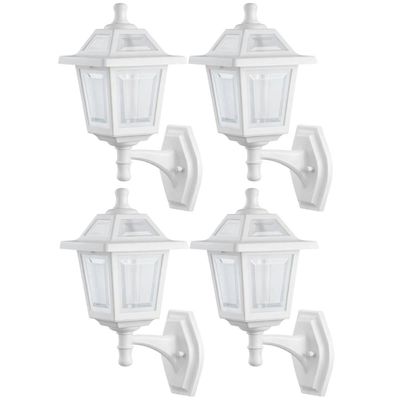 Kit 4 Luminárias de Parede Clássica Arandela Branca Suporte Inferior Dital Termoplástico
