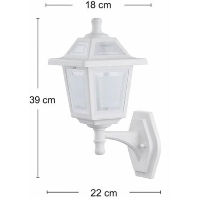 Kit 4 Luminárias de Parede Clássica Arandela Branca Suporte Inferior Dital Termoplástico