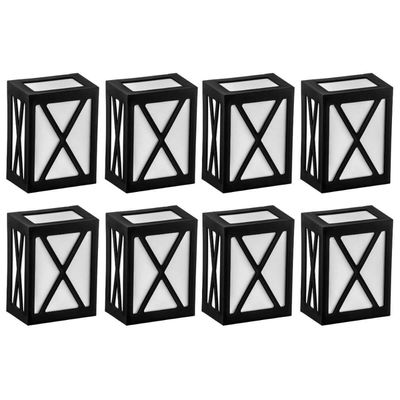 Kit 8 Arandelas Luminária Preto Grade X Lente Leitosa Termoplástico Área Externa Interna E27 Onix Di