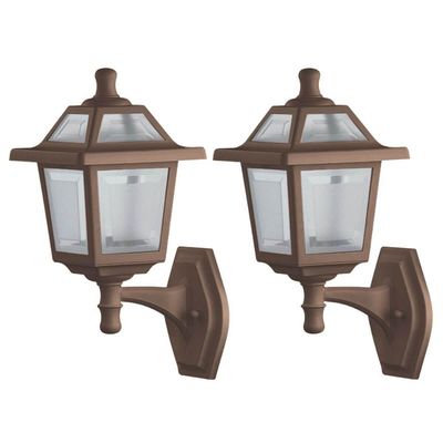 Kit 2 Arandelas Parede Marrom Colonial Clássica Termoplástico Suporte Inferior Dital Espaço Externo e Interno Bivolt