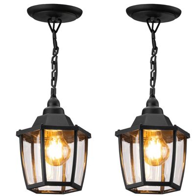 Kit 2 Luminárias Teto 40cm E27 Pendente Dital Preto Heritage Bivolt Cozinha Sala Estar Jantar