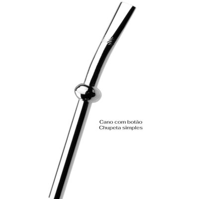Bomba Inox Com Botão Chupeta Simples Bojo Quadrado Cano De 8mmx19Cm