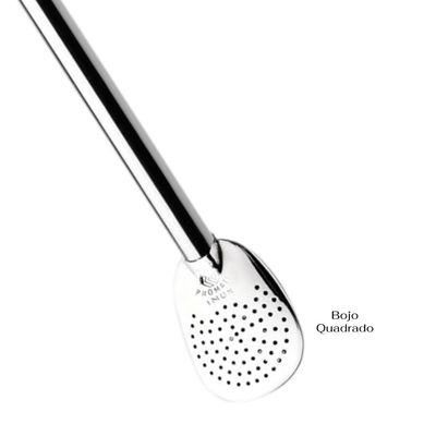Bomba Inox Com Botão Chupeta Simples Bojo Quadrado Cano De 8mmx19Cm