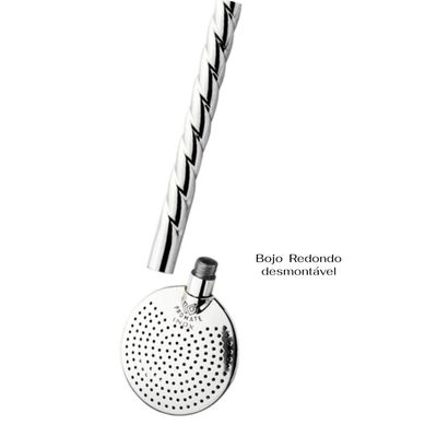 Bomba Inox Desmontável Cano Torcido Chupeta Dupla Bojo Redondo Cano Grosso De 9mmx24Cm