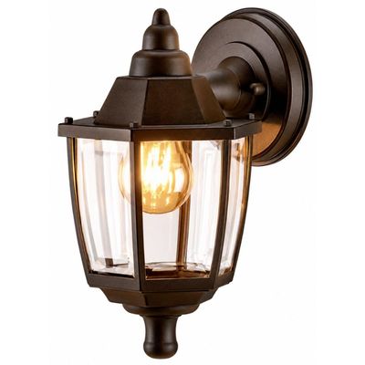 Luminária Arandela de Parede Dital Heritage Marrom Vintage Fechada Jardim Varanda Muro Sala