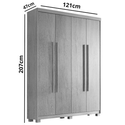 Guarda Roupa Solteiro Heros 4 Portas MDF Com pés Moderna Imbuia