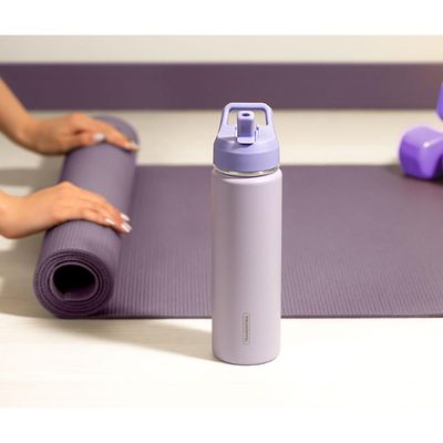 Garrafa Térmica Tramontina 650 ml Lilás com Canudo