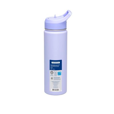 Garrafa Térmica Tramontina 650 ml Lilás com Canudo