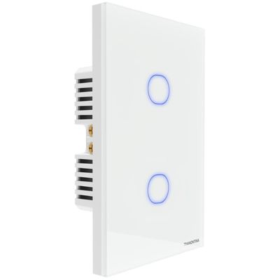 Interruptor Touch Smart Tramontina 2 Canais Controle App e Voz LED Azul Branco Bivolt