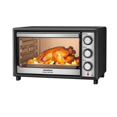 Forno Elétrico 42L Family Grill Inox Mondial Preto 1600W FRN-42-BI 127V