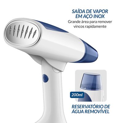 Passadeira a Vapor Dobrável Mondial Branco/Azul Bivolt - VP-10-DB Bivolt