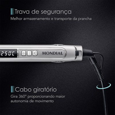 Prancha Progressiva Mondial Ultra Liss Pro 250C P-02-PRO Bivolt