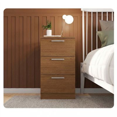 Mesa De Cabeceira Sleep Para Quarto 3 Gavetas Branco Caemmun Havana