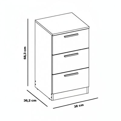 Mesa De Cabeceira Sleep Para Quarto 3 Gavetas Branco Caemmun Havana