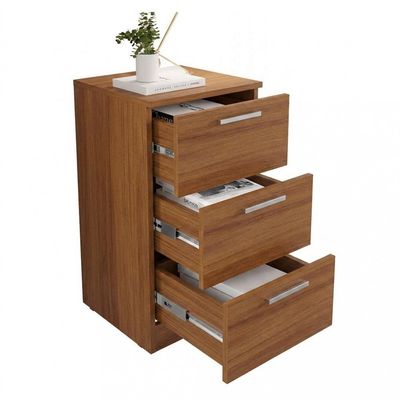 Mesa De Cabeceira Sleep Para Quarto 3 Gavetas Branco Caemmun Havana