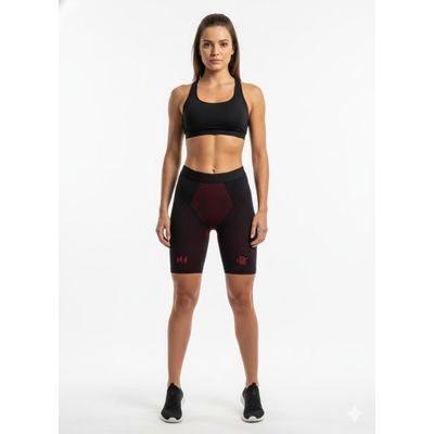 Bermuda De Compressão Preto Vermelho P Flamengo Knit 3D 15-25 Mmhg Sem Costura N1 Sport