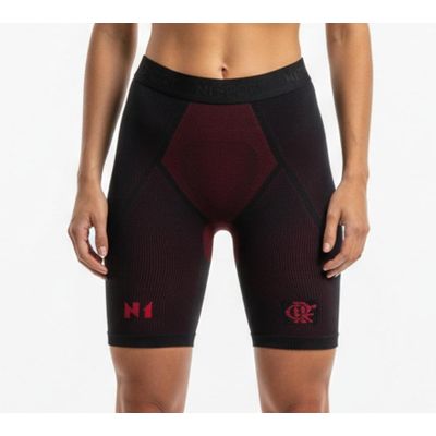 Bermuda De Compressão Preto Vermelho P Flamengo Knit 3D 15-25 Mmhg Sem Costura N1 Sport