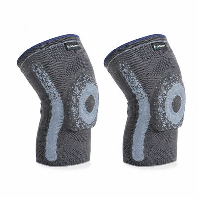 Par de Joelheira Knit Ortho Care Dellamed P / Cinza Chumbo