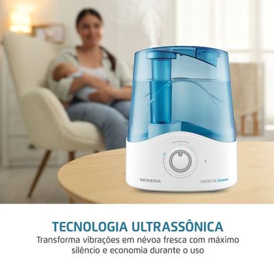 Umidificador de Ar Comfort Air Essence Mondial Branco/Azul Bivolt - UA-08 Bivolt