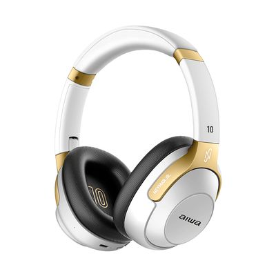 Headphone AIWA Neymar ANC Branco/Dourado AWS-HP-NJ-01-WG Bivolt