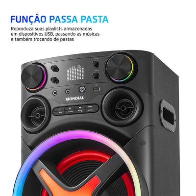 Torre de Som Mondial TM-2200 luzes Bluetooth0W RMS APP BIV