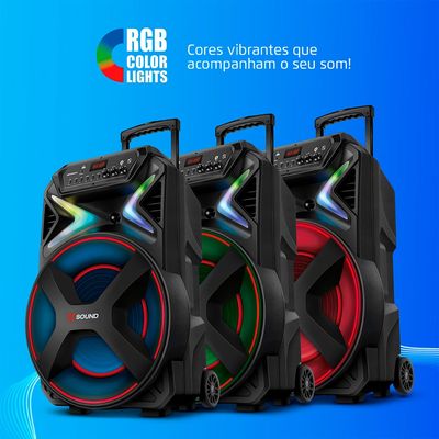 Caixa Amplificada Xsound Mondial Preto 1000W RMS Bivolt - CM-1000-N Bivolt