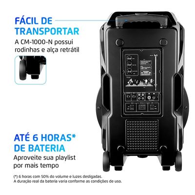 Caixa Amplificada Xsound Mondial Preto 1000W RMS Bivolt - CM-1000-N Bivolt