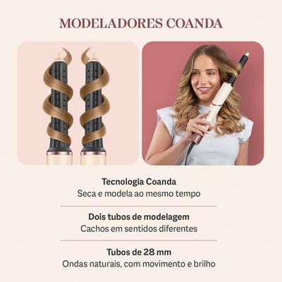 Secador Multifuncional 5 em 1 Mondial Rosa Claro 1500W - SM-01-BLDC-CP 220V