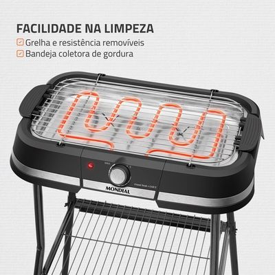 Churrasqueira Elétrica Mondial Preto 1800W - CH-09-BI 127V