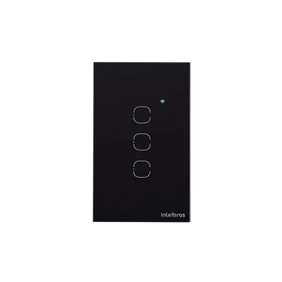 Interruptor Smart Wi-fi Touch 3 EWS-1003 com App EWS e Bivolt Preto Intelbras