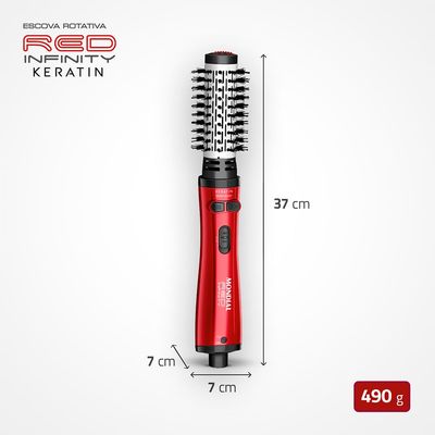 Escova Rotativa Bivolt Infinity Keratin Mondial Vermelho 1300W ERB-11-KR Bivolt
