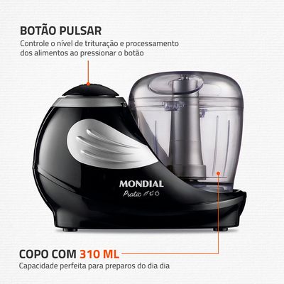 Mini Processador Mondial Preto 150W - MP-05-B 127V