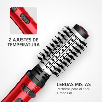 Escova Rotativa Bivolt Infinity Keratin Mondial Vermelho 1300W ERB-11-KR Bivolt