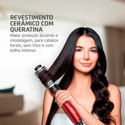 Escova Rotativa Bivolt Infinity Keratin Mondial Vermelho 1300W ERB-11-KR Bivolt