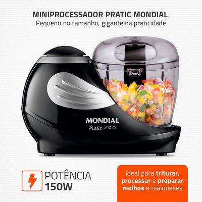 Mini Processador Mondial Preto 150W - MP-05-B 220V