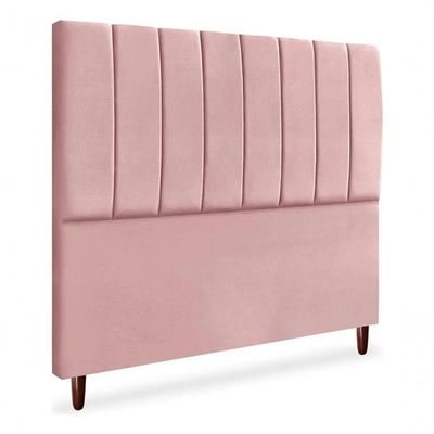 Cabeceira De Cama Box Carla Casal Queen 160 Cm Suede Rosa Eli Móveis E Decoração
