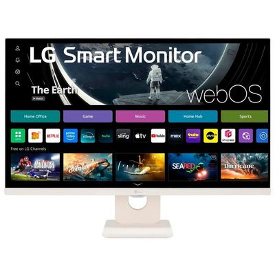 Monitor LG 27SR50F-W Smart 27" Full HD IPS 75Hz Branco com Webos e Painel Widescreen
