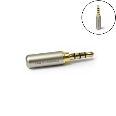 Conector P3 TRRS para Cabo de Áudio de Smartphone P3 SAS OP03 Prata e Dourado Santo Angelo