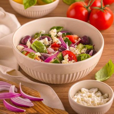 Jogo 12 Bowls Tigelas 630ml Média Porcelana Branca Canelada Germer para Frutas Cereais Saladas