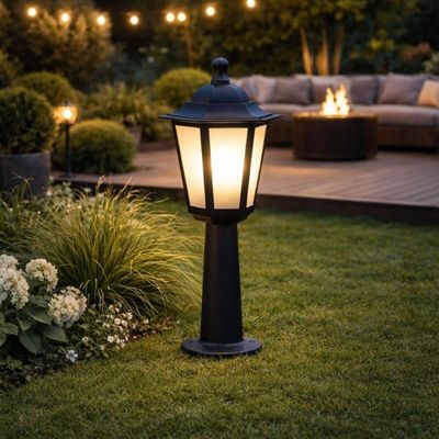 Balizador Preto com Lente Fosca para Jardim Muro em Termoplástico Grega Dital