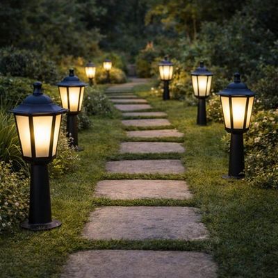 Balizador Preto com Lente Fosca para Jardim Muro em Termoplástico Grega Dital
