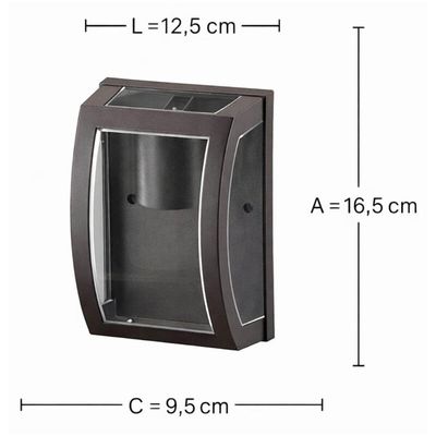 Arandela Parede 16x12cm Marrom Oval Lente Transparente Bivolt E27 Smart Dital